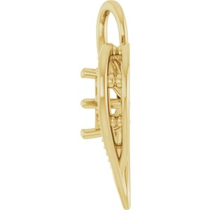 14K Yellow Gold 5x5 mm Asscher Pendant Mounting – image 6