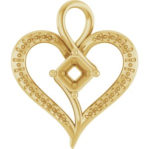 10K Yellow Gold 5x5 mm Asscher Pendant Mounting – image 2