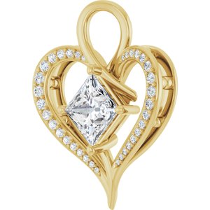 10K Yellow Gold 7x7 mm Square Pendant Mounting – image 3