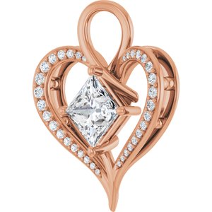 14K Rose Gold 7x7 mm Square Pendant Mounting – image 3