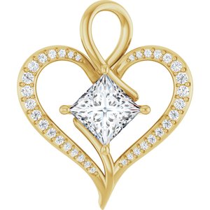 14K Yellow Gold 7x7 mm Square Pendant Mounting