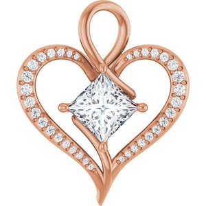 18K Rose Gold 7x7 mm Square Pendant Mounting