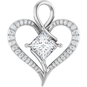 14K White Gold 7x7 mm Square Pendant Mounting