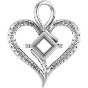 Continuum Sterling Silver 7x7 mm Square Pendant Mounting – image 2