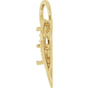 18K Yellow Gold 7x7 mm Square Pendant Mounting – image 6