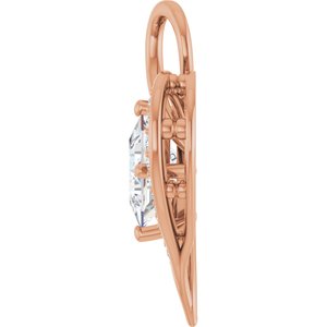 18K Rose Gold 7x7 mm Square Pendant Mounting – image 5