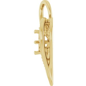 18K Yellow Gold 4.8 mm Round Pendant Mounting – image 6