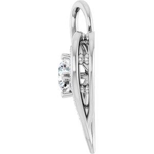 14K White Gold 4.8 mm Round Pendant Mounting – image 5