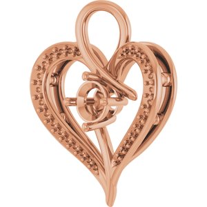 10K Rose Gold 4.8 mm Round Pendant Mounting – image 4