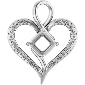 Continuum Sterling Silver 8x8 mm Asscher Pendant Mounting – image 2