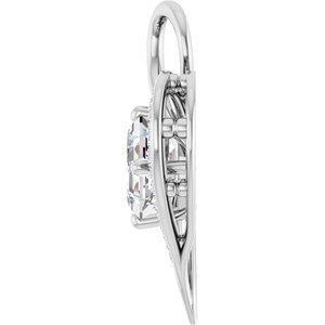 18K White Gold 8x8 mm Asscher Pendant Mounting – image 5