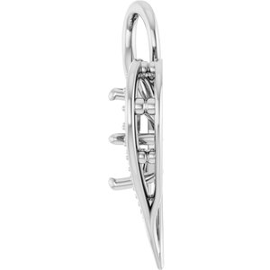 Continuum Sterling Silver 8x8 mm Asscher Pendant Mounting – image 6