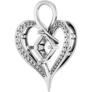 Continuum Sterling Silver 8x8 mm Asscher Pendant Mounting – image 4