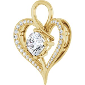 10K Yellow Gold 8x8 mm Cushion Pendant Mounting – image 3