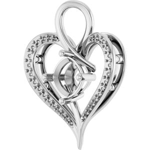 14K X1 White Gold 8x8 mm Cushion Pendant Mounting – image 4