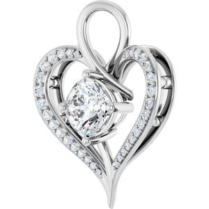 Platinum 8x8 mm Cushion Pendant Mounting – image 3