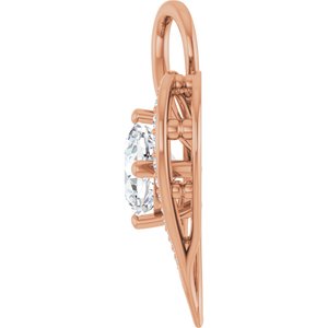 14K Rose Gold 8x8 mm Cushion Pendant Mounting – image 5