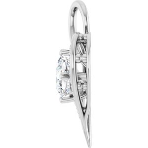 18K White Gold 8x8 mm Cushion Pendant Mounting – image 5