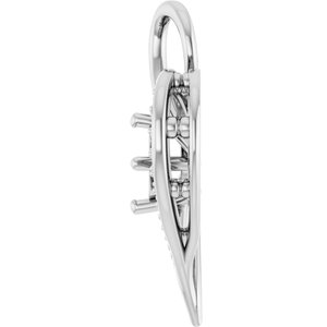 10K White Gold 5.8 mm Round Pendant Mounting – image 6