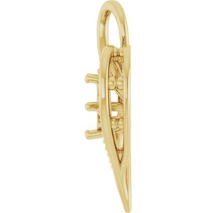 10K Yellow Gold 5.8 mm Round Pendant Mounting – image 6