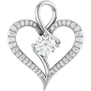 10K White Gold 5.8 mm Round Pendant Mounting