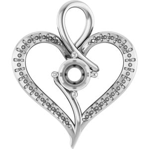 14K X1 White Gold 5.8 mm Round Pendant Mounting – image 2