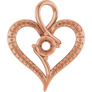 10K Rose Gold 5.8 mm Round Pendant Mounting – image 2