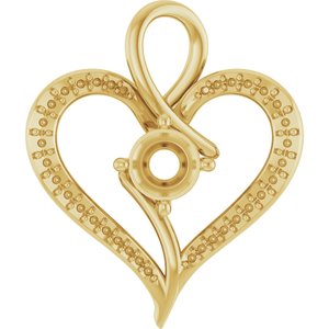 10K Yellow Gold 5.8 mm Round Pendant Mounting – image 2