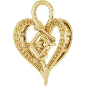 18K Yellow Gold 6.5x6.5 mm Square Pendant Mounting – image 4