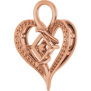 18K Rose Gold 6.5x6.5 mm Square Pendant Mounting – image 4