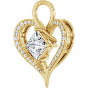 18K Yellow Gold 6.5x6.5 mm Square Pendant Mounting – image 3