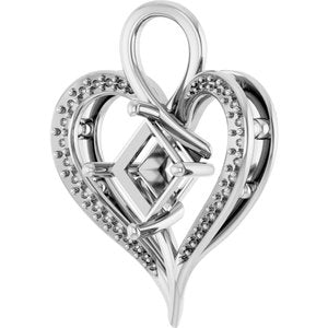 Sterling Silver 6.5x6.5 mm Square Pendant Mounting – image 4