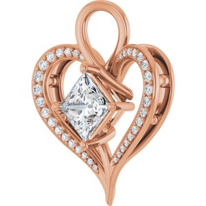 14K Rose Gold 6.5x6.5 mm Square Pendant Mounting – image 3