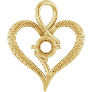 14K Yellow Gold 7.4 mm Round Pendant Mounting – image 2