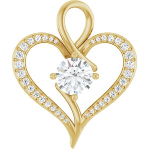 14K Yellow Gold 7.4 mm Round Pendant Mounting