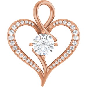 18K Rose Gold 7.4 mm Round Pendant Mounting