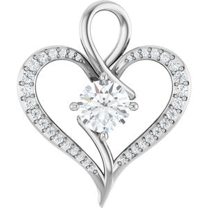 14K X1 White Gold 7.4 mm Round Pendant Mounting
