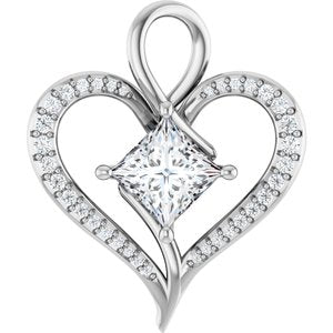 Platinum 6.5x6.5 mm Square Pendant Mounting