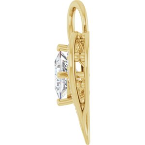 10K Yellow Gold 6.5x6.5 mm Square Pendant Mounting – image 5