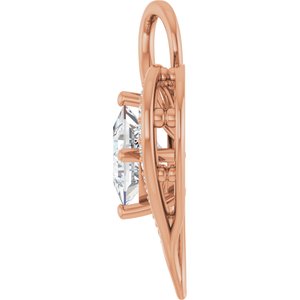 14K Rose Gold 6.5x6.5 mm Square Pendant Mounting – image 5