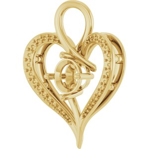 14K Yellow Gold 7.4 mm Round Pendant Mounting – image 4