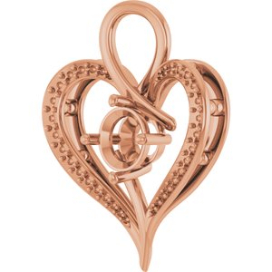 10K Rose Gold 7.4 mm Round Pendant Mounting – image 4