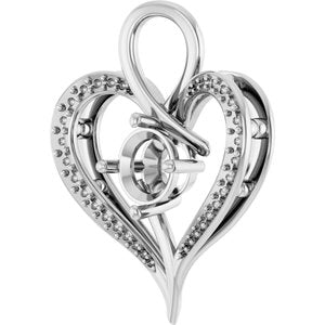 14K White Gold 7.4 mm Round Pendant Mounting – image 4
