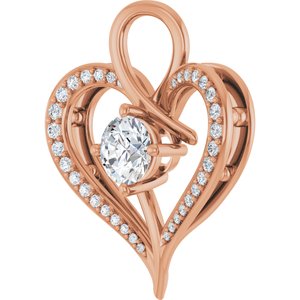 10K Rose Gold 5.8 mm Round Pendant Mounting – image 3