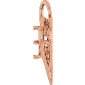 10K Rose Gold 5x5 mm Square Pendant Mounting – image 6