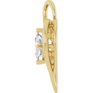 14K Yellow Gold 5x5 mm Square Pendant Mounting – image 5