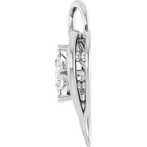 14K White Gold 5x5 mm Square Pendant Mounting – image 5
