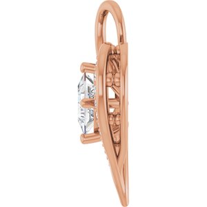 10K Rose Gold 5x5 mm Square Pendant Mounting – image 5