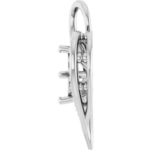 14K White Gold 5x5 mm Square Pendant Mounting – image 6