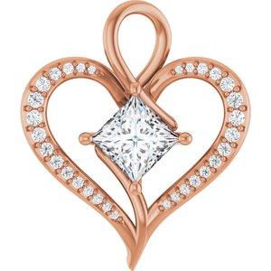 10K Rose Gold 6x6 mm Square Pendant Mounting